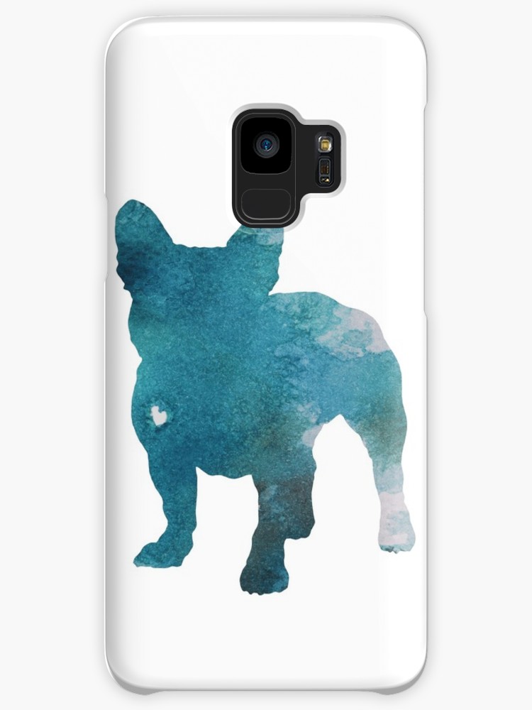 750x1000 French Bulldog Watercolor Painting Silhouette Blue Kids Cases