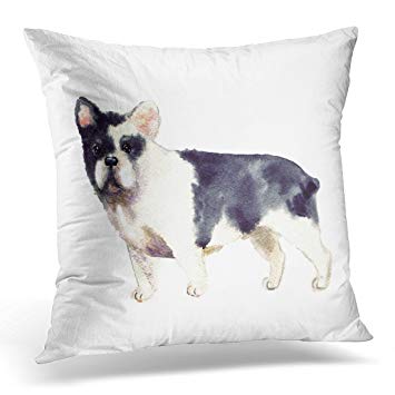 355x355 Golee Throw Pillow Cover French Bulldog Watercolor