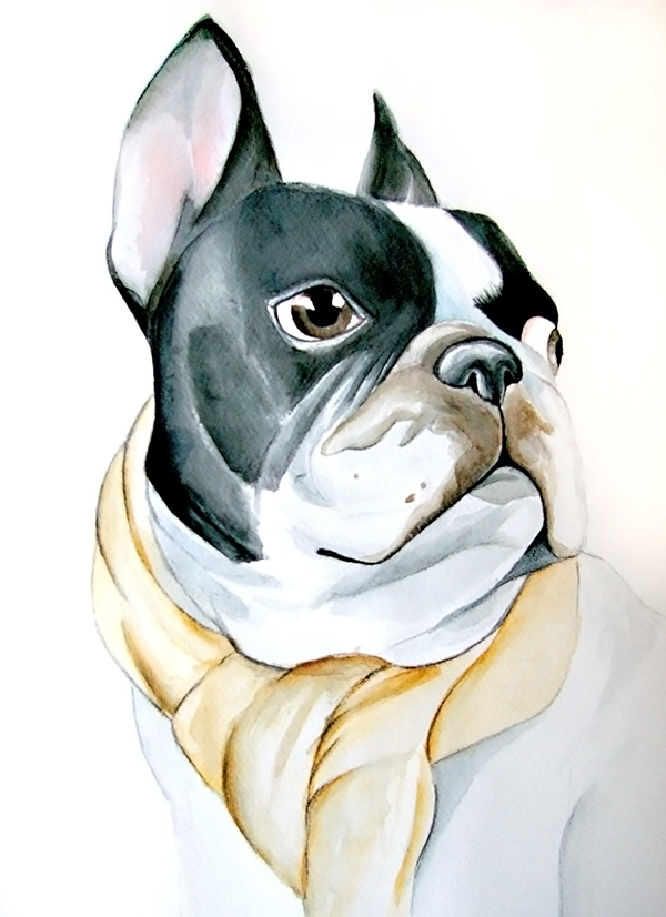 600x826 French Bulldog Watercolor On Behance