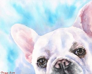 300x240 French Bulldog Watercolor Print Of The Original Watercolor