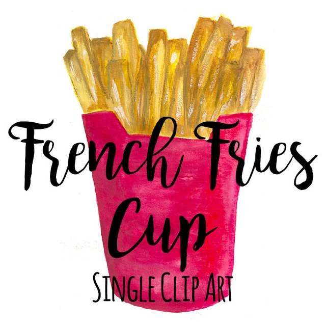 642x642 French Fries Cup Clip Art Single File Fast Food Clip Art Etsy
