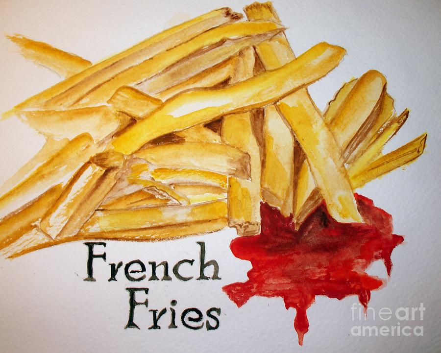 900x721 French Fries Painting By Carol Grimes