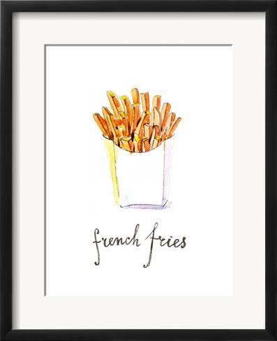 397x488 Watercolor French Fries Posters By Miminoshka12