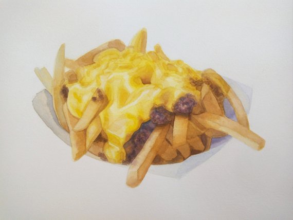 570x428 Food Painting French Fries Watercolor Food Original Art Etsy