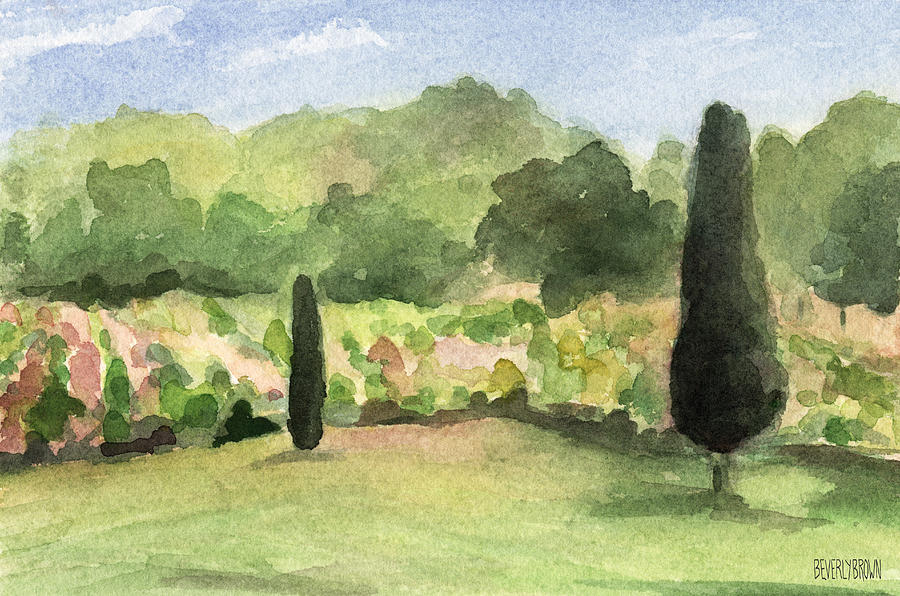 900x596 Vineyard In Provence Watercolor Paintings Of France Painting By