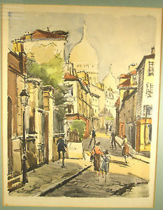 233x300 Vintage Paris France Scene Watercolor