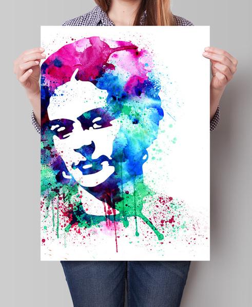 491x600 Frida Kahlo Watercolor Painting, Frida Kahlo Art, Wall Art Poster
