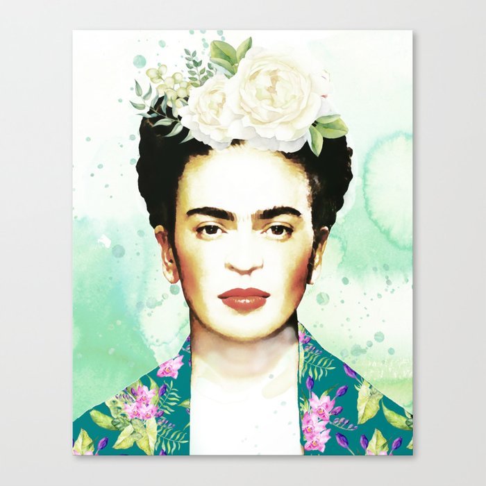 700x700 Watercolor Frida Kahlo Canvas Print By Southpacificprints Society6