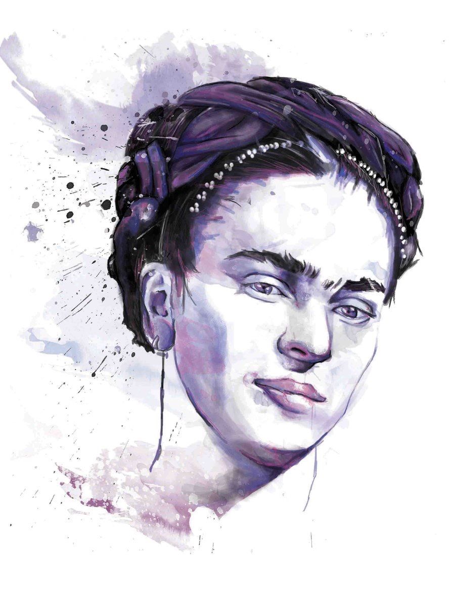 900x1165 Frida Kahlo Watercolour Art Image Poster Gloss Print Laminated Ebay