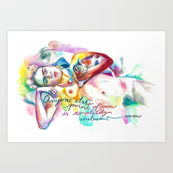 700x700 Frida Kahlo With Cat