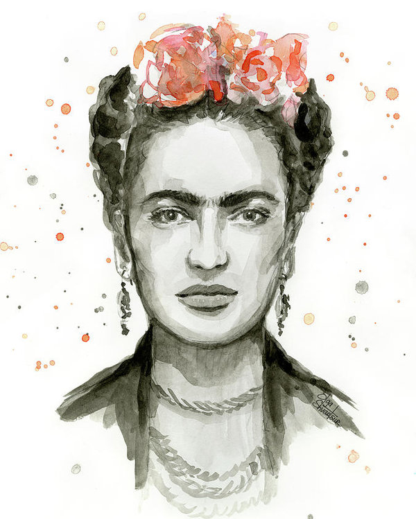 600x749 Frida Kahlo Portrait Poster By Olga Shvartsur