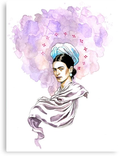 423x550 Frida Kahlo Watercolor Canvas Prints By Edleon Redbubble