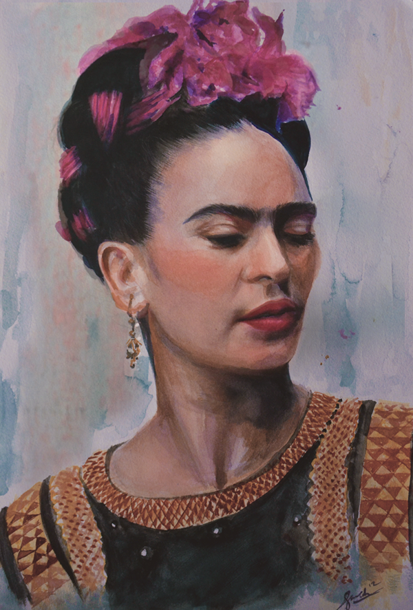 600x886 Watercolor Frida On Behance