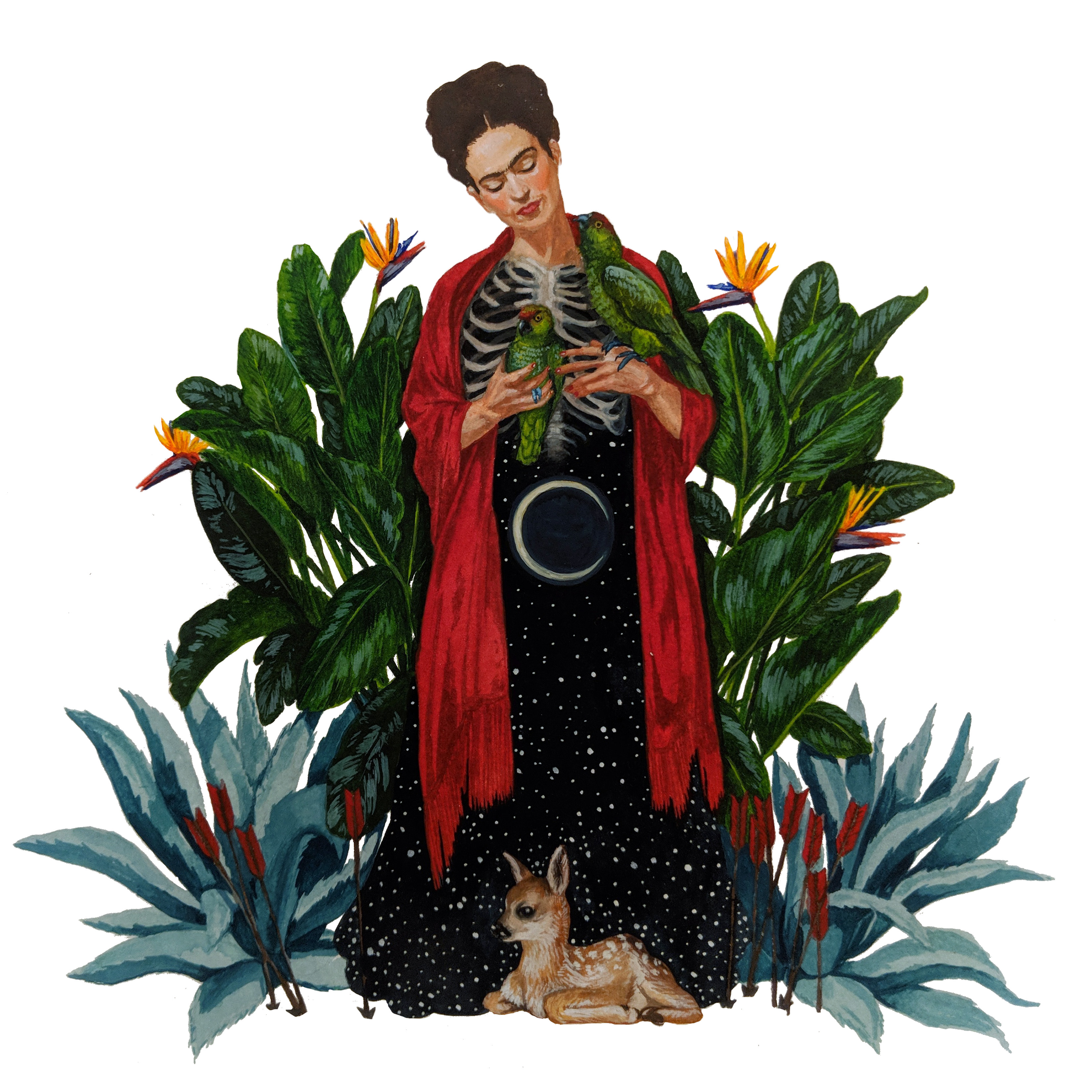 3300x3300 Frida, Watercolor, 11 X 11 Art