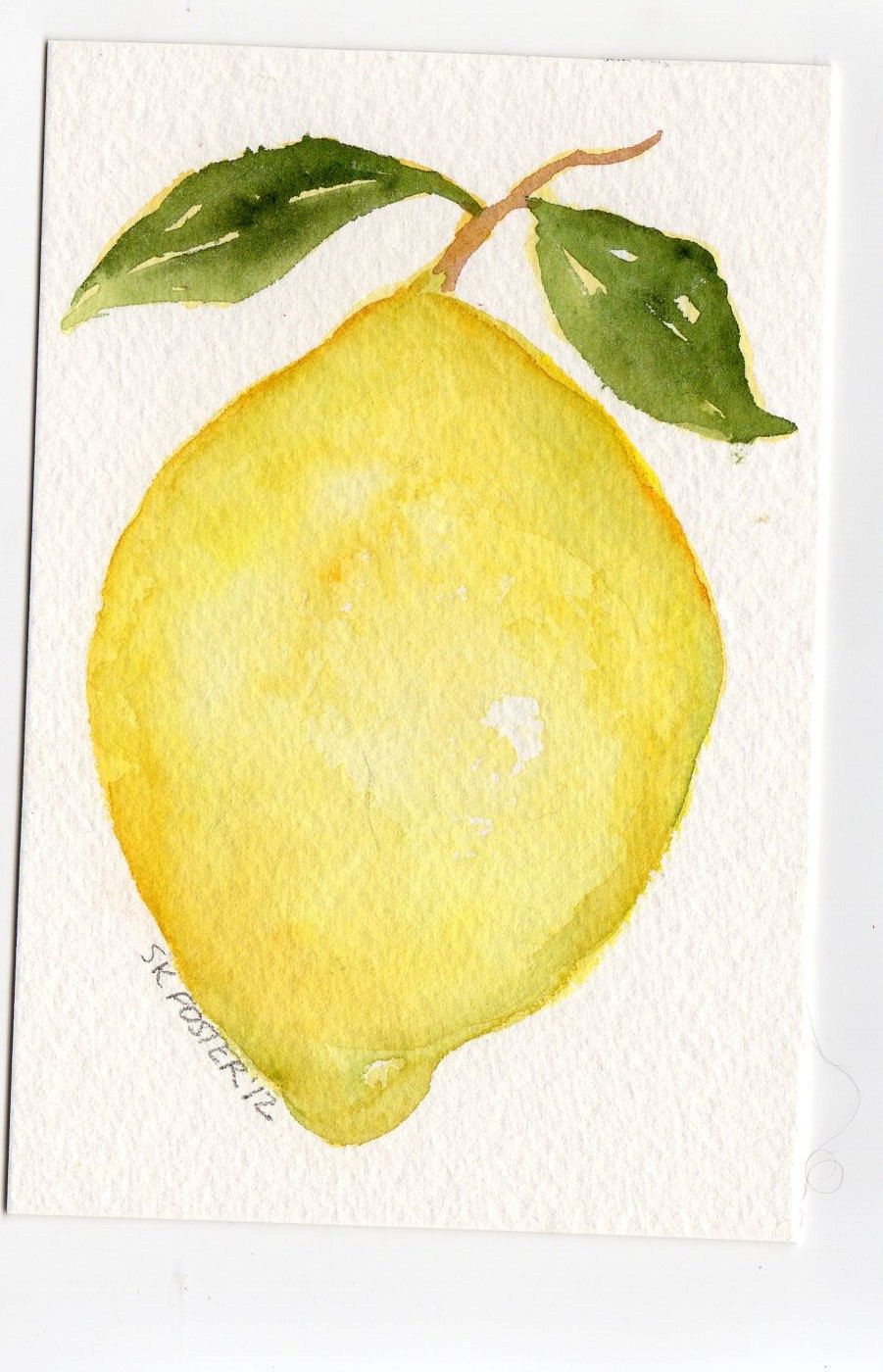 901x1400 Lemon Watercolor Painting Original, Fruit Watercolors 4 X 6 Modern