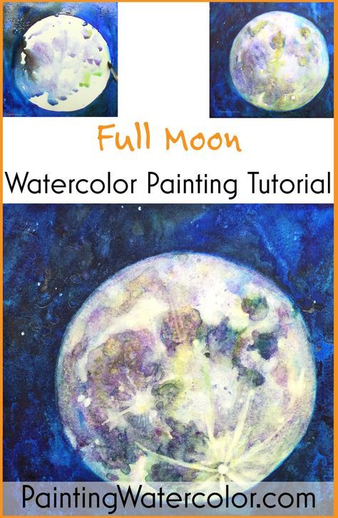 474x726 Full Moon Watercolor Painting Tutorial By Jennifer Branch. Stuff