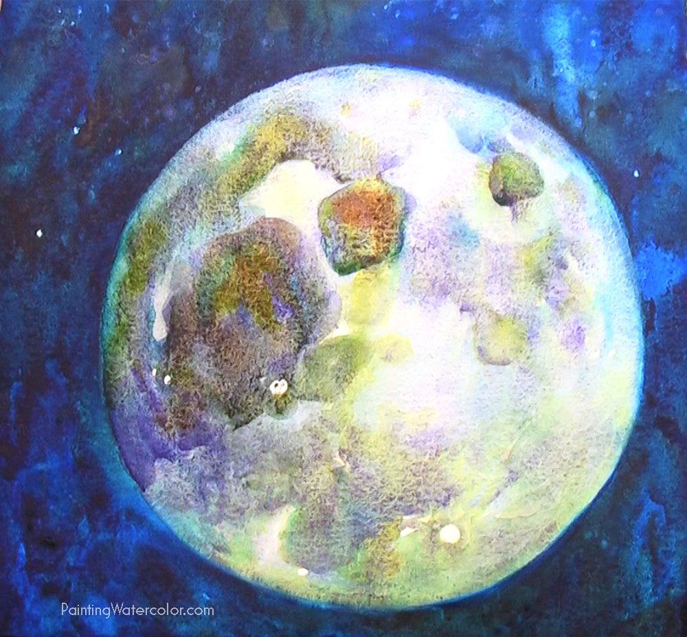 1000x928 How To Paint A Full Moon Watercolor Painting Tutorial 6 Ideas