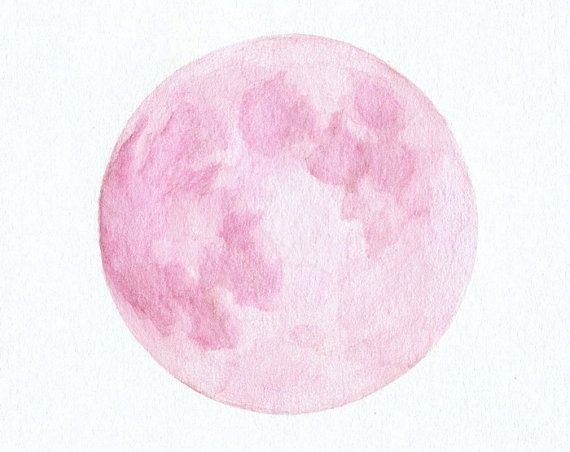 570x452 Pink Full Moon....watercolor Painting Shades Of Pink