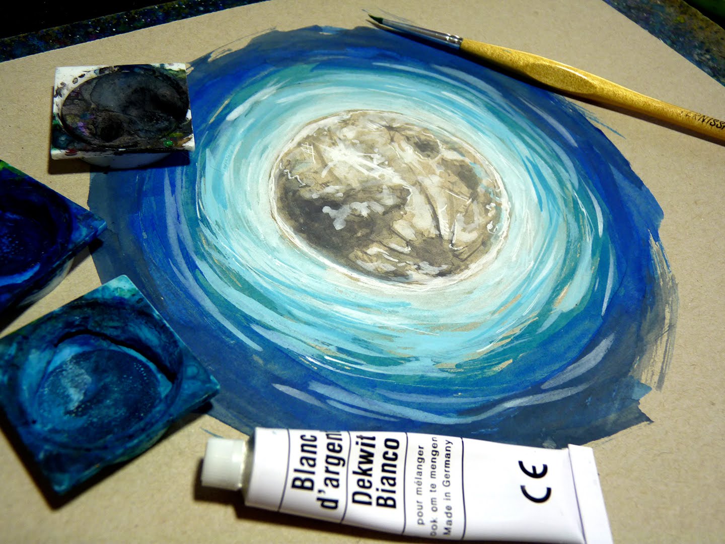 1440x1080 How I Paint Full Moon With Watercolor