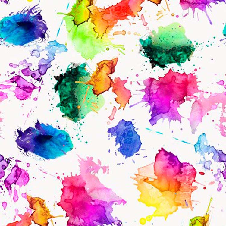 750x750 Artist Watercolour Splash Photo Digital Printed Full Colour Cotton