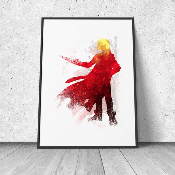 570x570 Edward Elric Full Metal Alchemist Inspired Watercolor