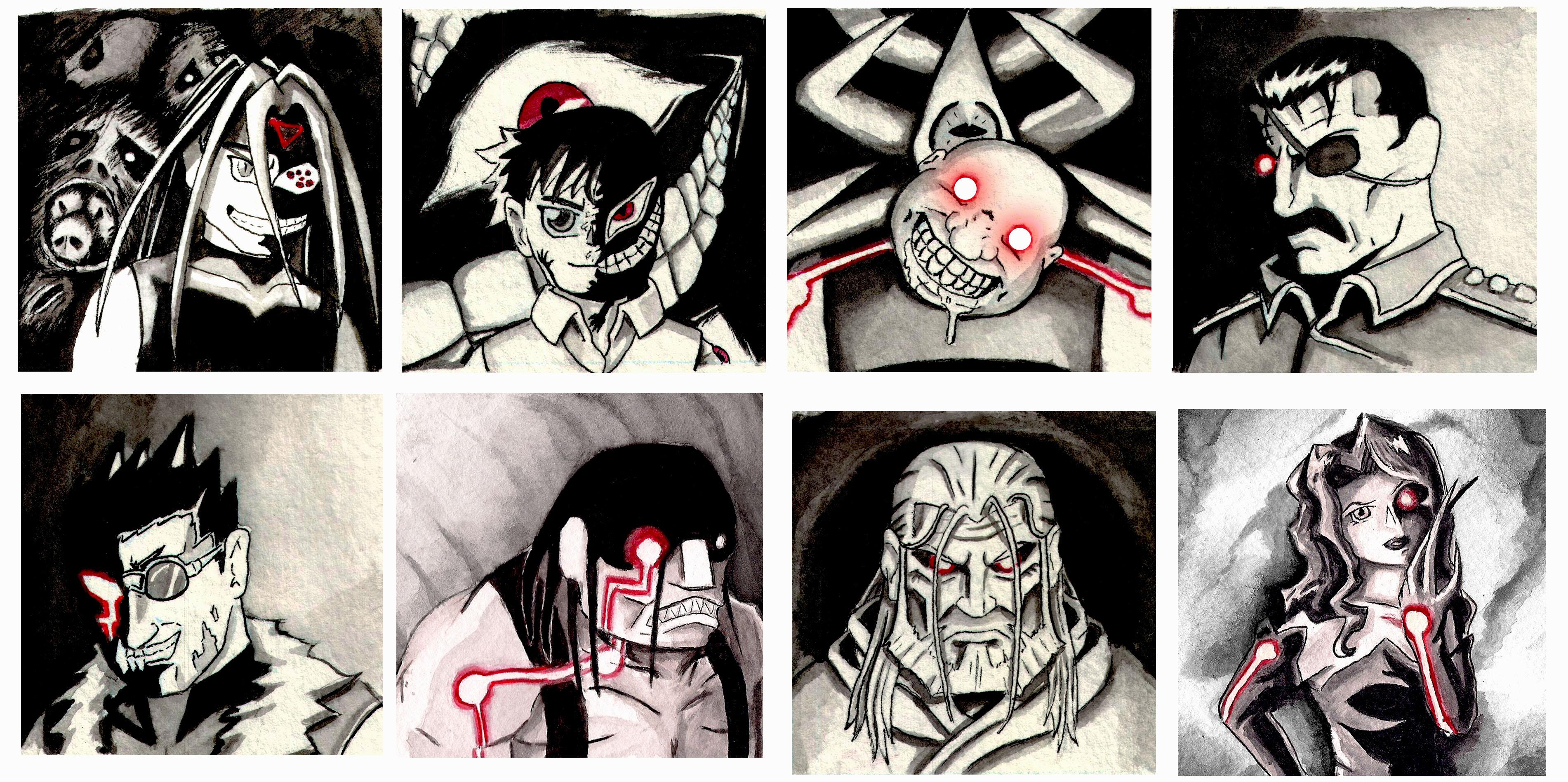 3802x1898 Fullmetal Alchemist Watercolor Portraits. Various Size. Art