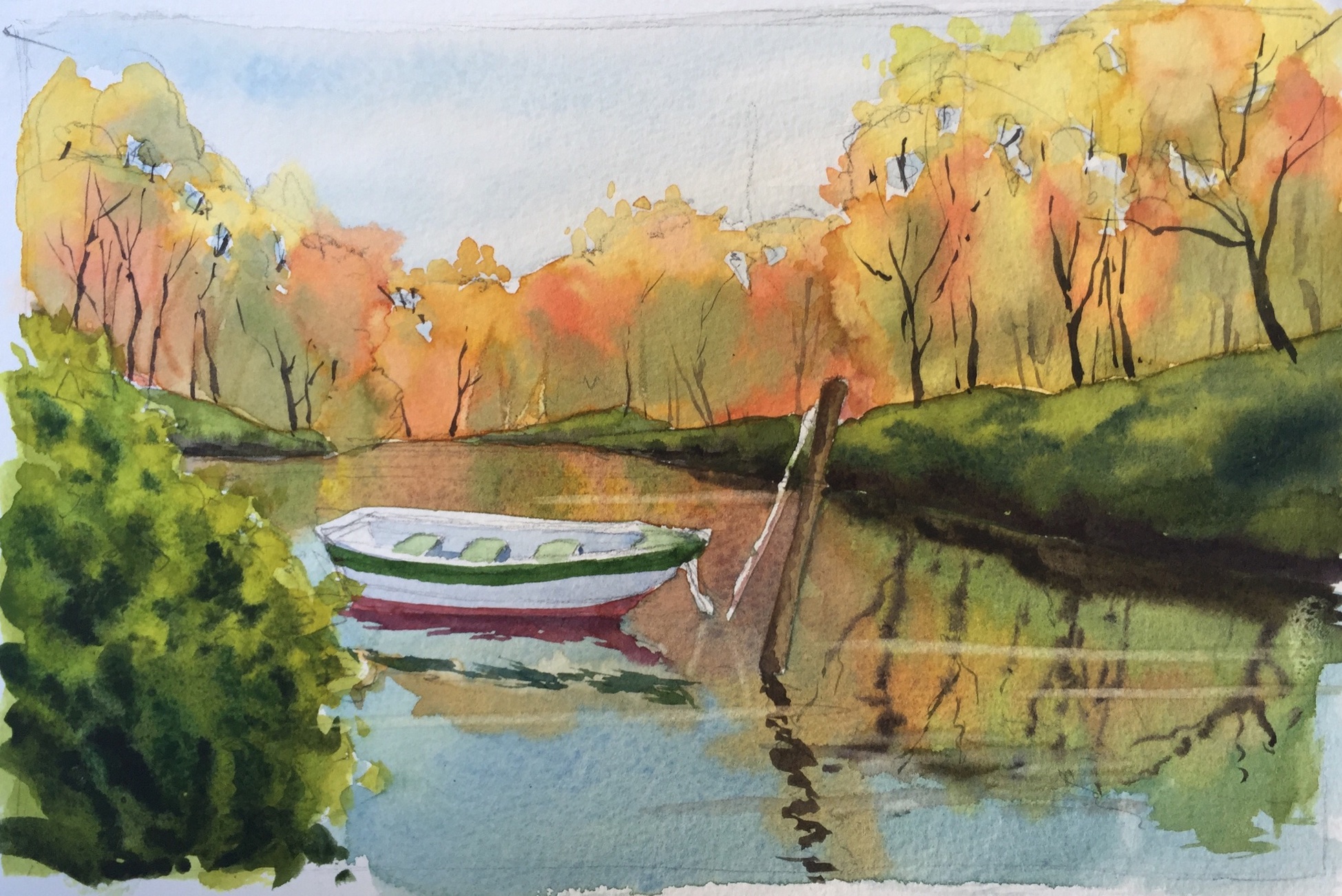 1949x1302 Fun Lake Scene Teaches Watercolor Techniques For Water Amp Reflections