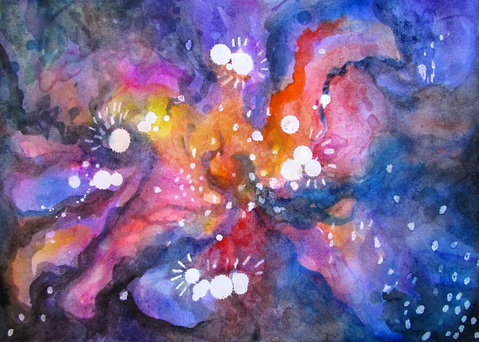 690x493 Fun Watercolor Galaxy And Space Paintings
