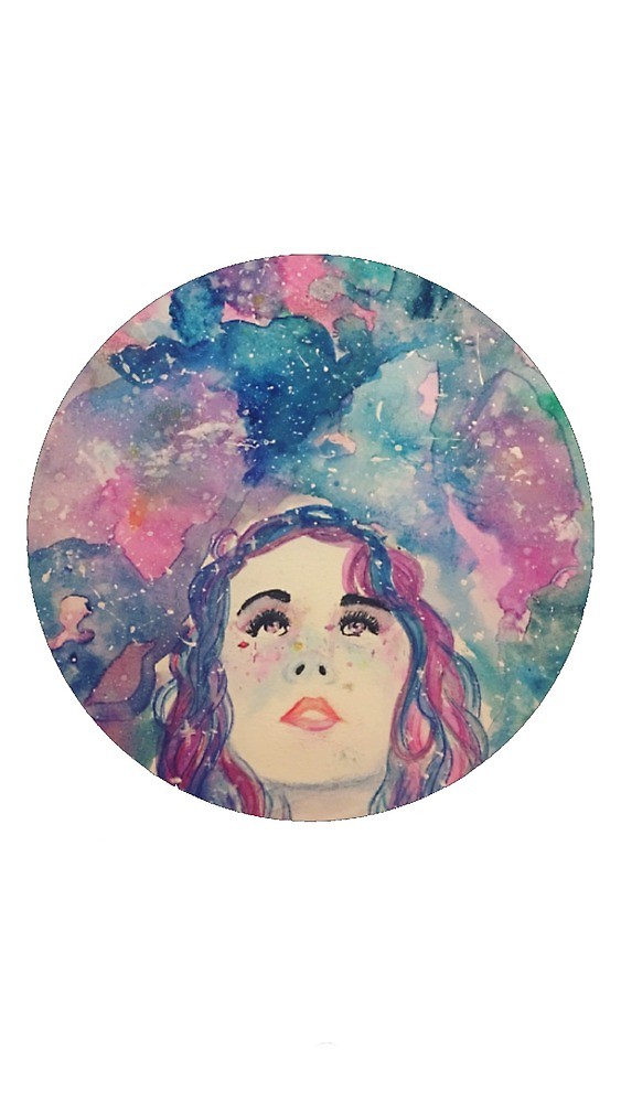 563x1000 Watercolor Galaxy Girl By Dededriscoll Redbubble