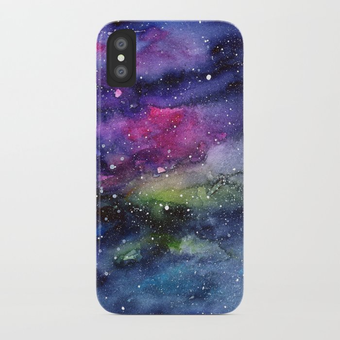 700x700 Galaxy Watercolor Night Sky Painting Nebula Art Iphone Case By