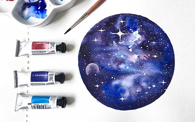 680x427 How To Create A Galaxy Watercolour Painting Cass Art