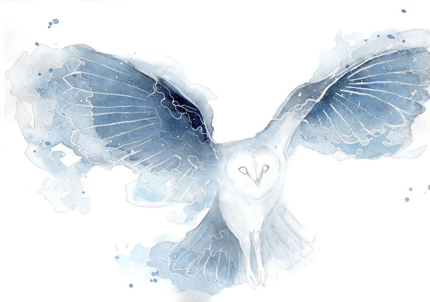 880x618 I Make Dreamy Galaxy Animals Using Watercolor Bored Panda