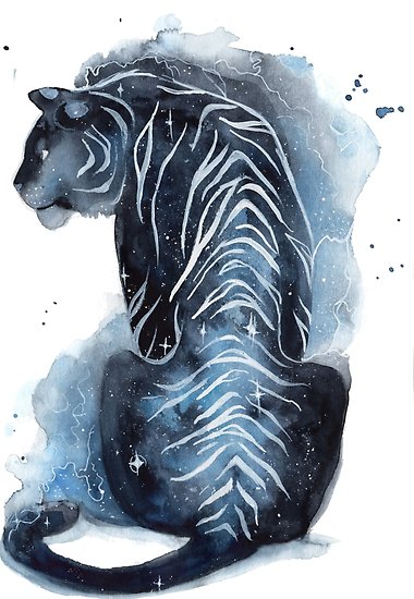 380x550 Watercolor Galaxy Tiger Posters By Threeleaves Redbubble