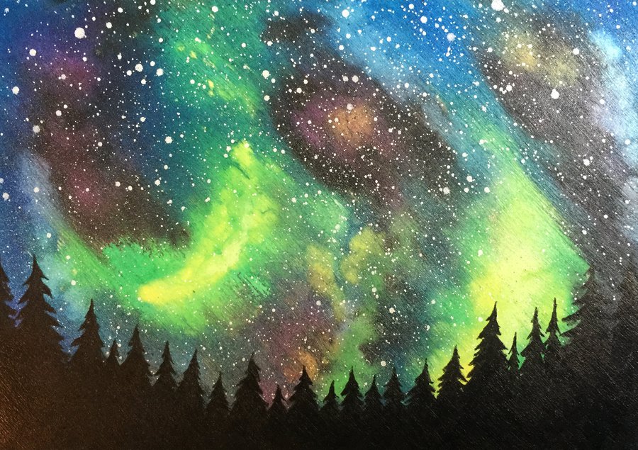 900x635 Watercolor Galaxy By Funkblast