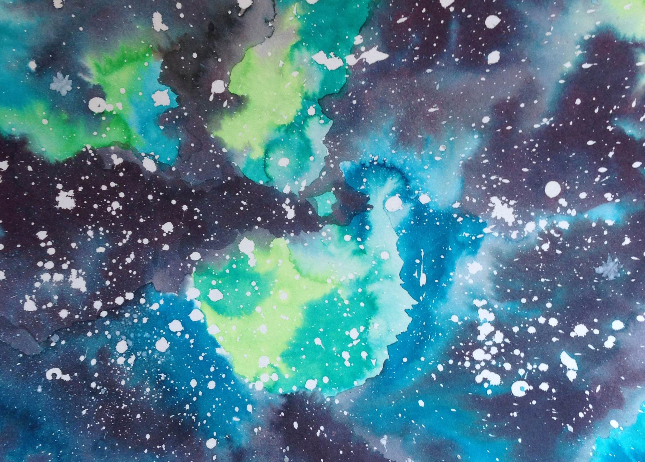 2448x1756 Diy Watercolor Galaxy Popelephant