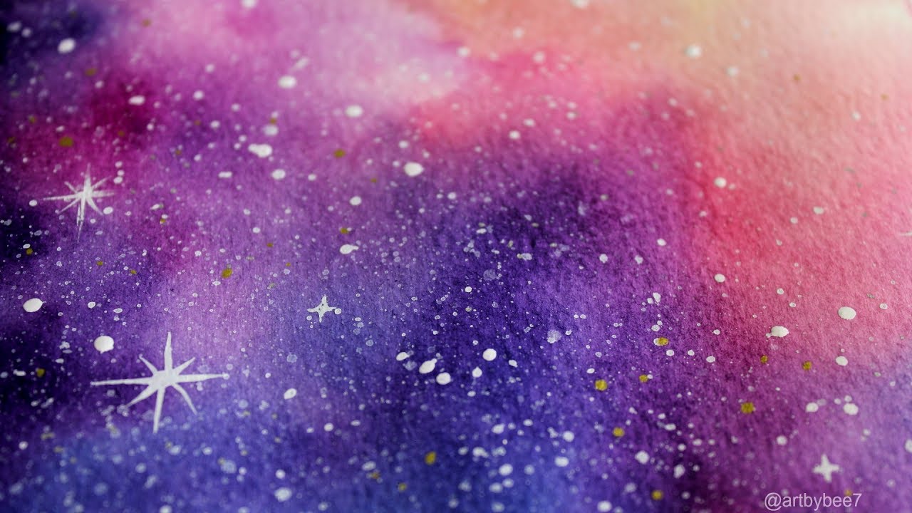 1280x720 Blending Watercolors Into A Galaxy Painting