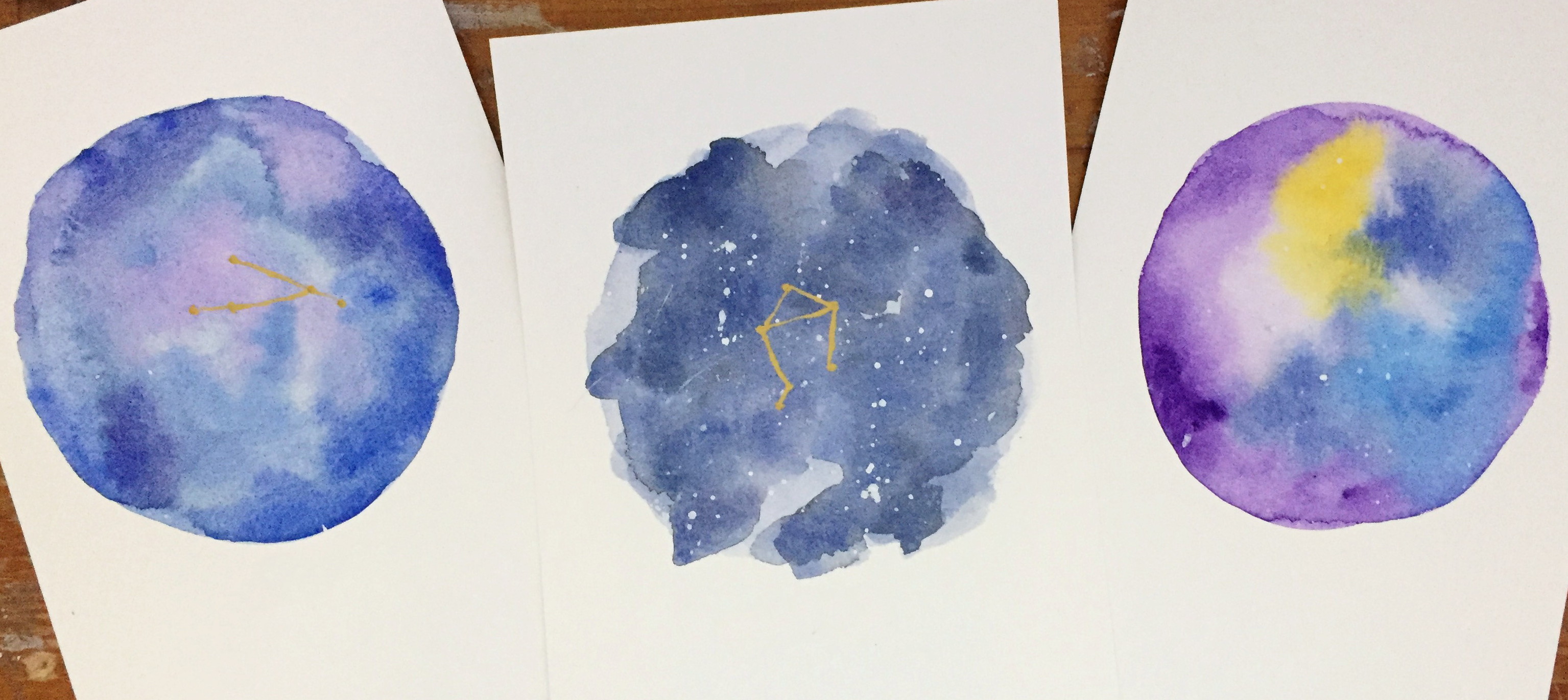 3070x1370 Tammy Silbermann Art, Zodiac Constellation Amp Galaxy Watercolour