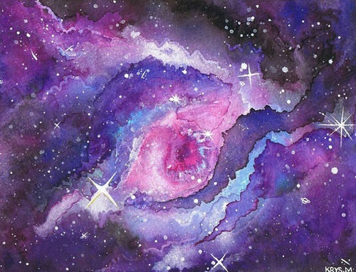 500x381 Eye Of God Galaxy Watercolour Painting By Krystobelle Via Tumblr