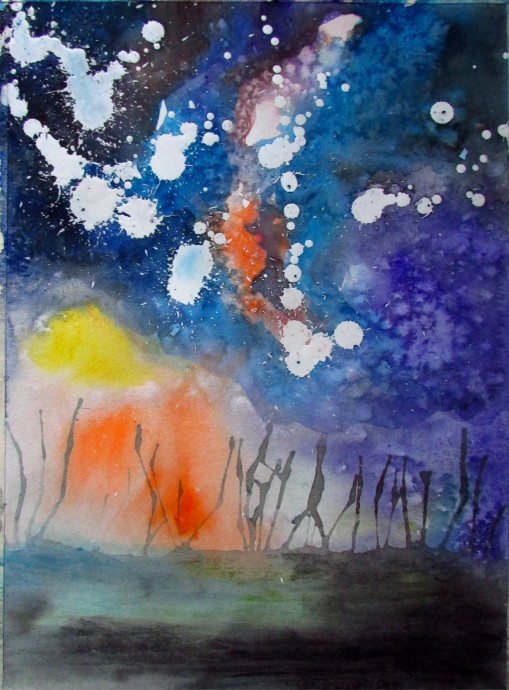 509x690 Fun Watercolor Galaxy And Space Paintings