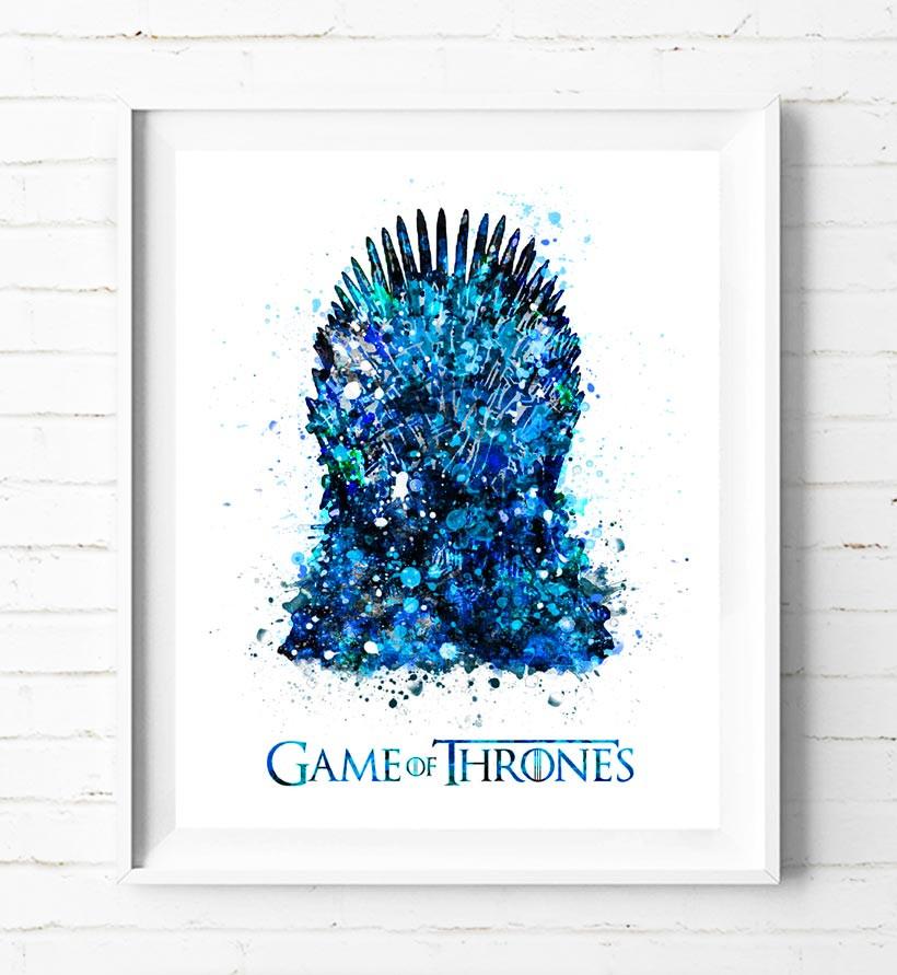 820x891 Game Of Thrones Iron Throne Art Print Poster Watercolor Painting