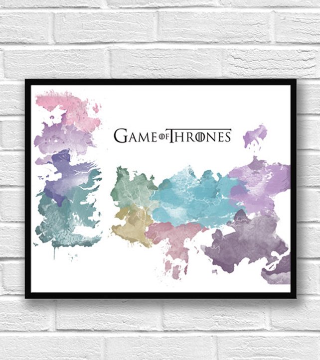 642x723 Westeros Map Watercolor Game Of Thrones Watercolor Print Etsy