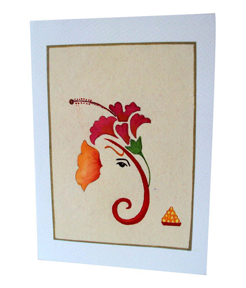 850x995 Singhroha Art Floral Ganesha Watercolor Greeting Card Buy Online