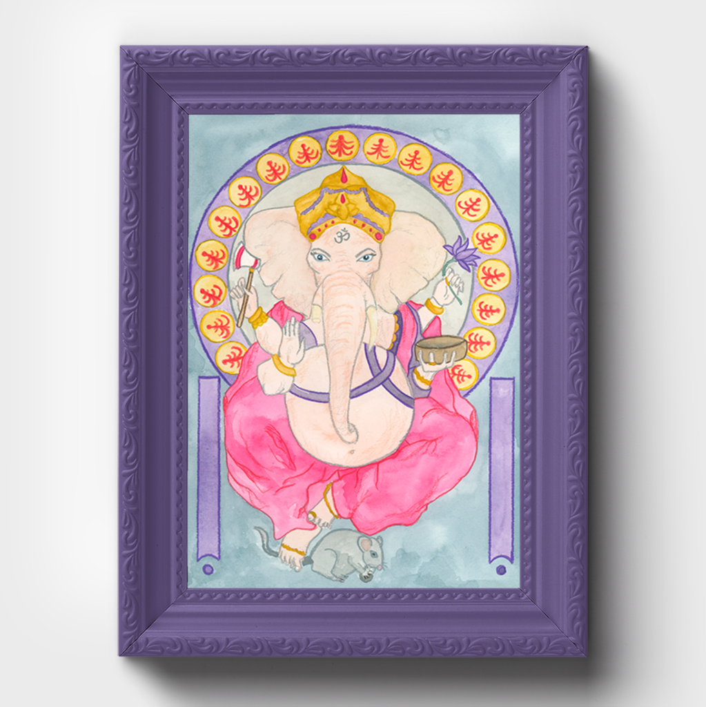 1023x1024 Ganesha Watercolor Painting Print Art Amp Advocacy