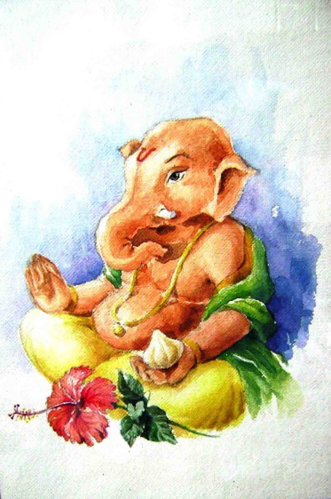 1062x1600 Arteworld By Sanika Dhanorkar 117 Watercolour Painting Lord Ganesh