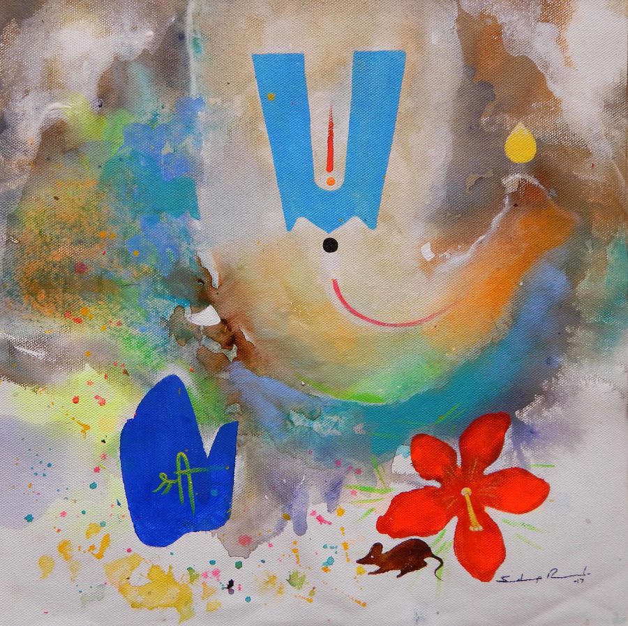 900x897 Wisdom Of Lord Ganesha Painting By Artist Sandeep Rawal