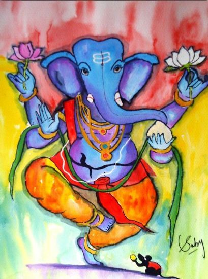 409x550 Paintings Of Ganesha In Dance