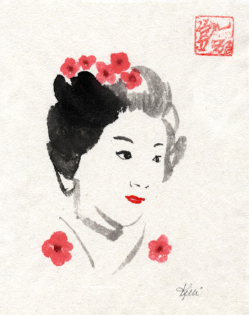359x454 Geisha In Profile
