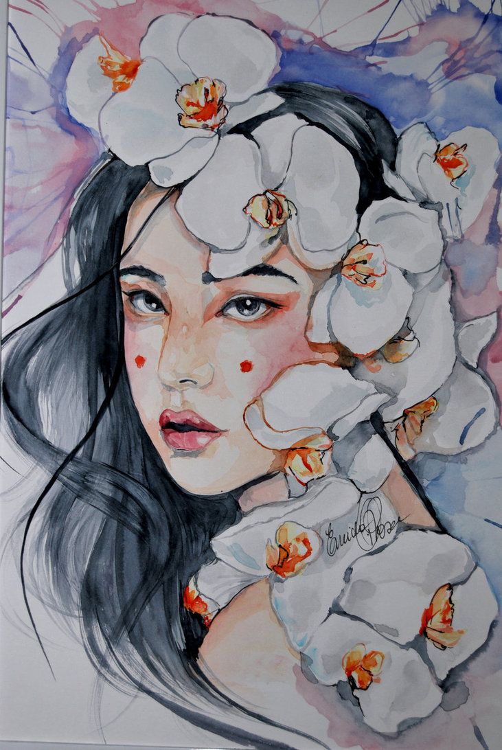 731x1092 Geisha Watercolor By Fairiesndreams Kobiety
