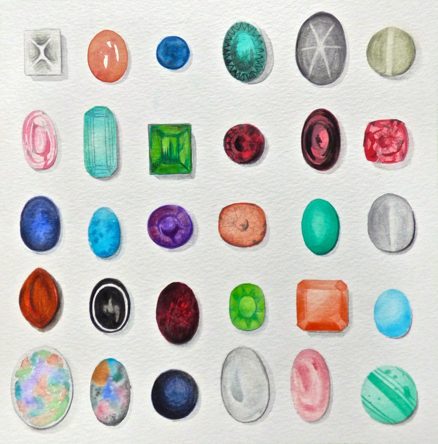 1479x1500 Little Plant Watercolor Paintings