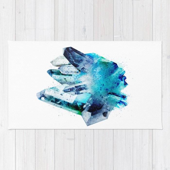 700x700 Watercolor Gemstone Rug By Cafelab Society6